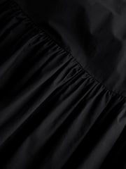 Black 100% Cotton Bubble Hem Midi Dress - Image 7 of 8