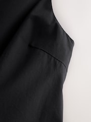 Black 100% Cotton Bubble Hem Midi Dress - Image 8 of 8