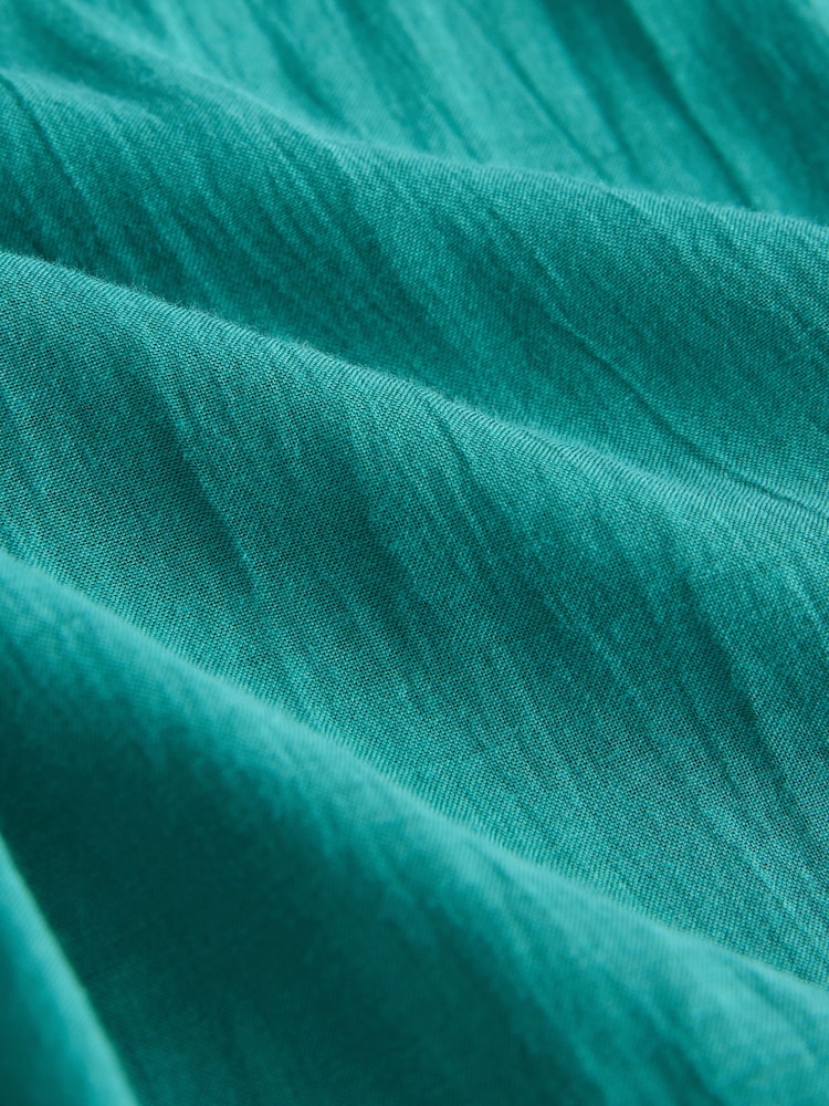 Teal Blue Puff Sleeve Midi Dress - Image 5 of 6