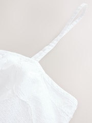White Summer Sparkle Cornelli 100% Cotton Mini Dress - Image 11 of 11