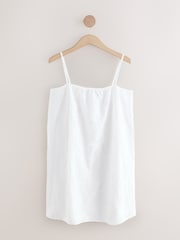 White Summer Sparkle Cornelli 100% Cotton Mini Dress - Image 9 of 11