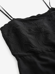 Black Cornelli Wide Leg Jumpsuit With Linen - Image 8 of 9