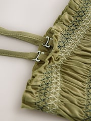 Khaki Green 100% Cotton Jersey Midi Dress - Image 8 of 8