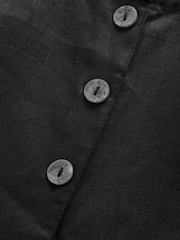 Black 100% Linen Button Down Top - Image 7 of 7