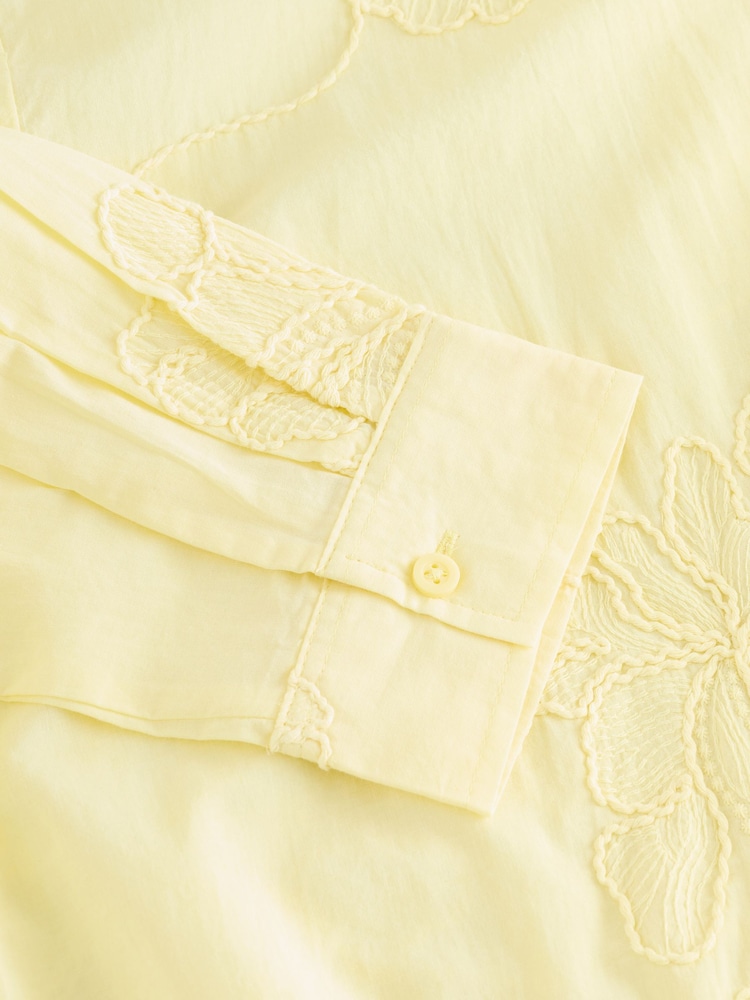 Yellow Textured Cornelli Cover-Up Shirt - Image 11 of 11