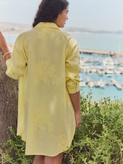 Yellow Textured Cornelli Cover-Up Shirt - Image 4 of 7