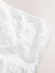 White 100% Cotton Bandeau Midi Dress - Image 7 of 7