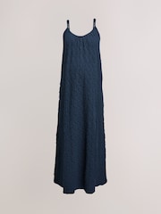 Navy Textured Jersey Maxi Dress - Image 5 of 7