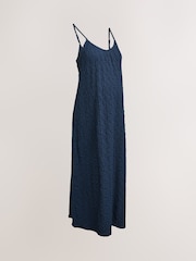 Navy Textured Jersey Maxi Dress - Image 6 of 7