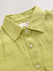 Green 100% Linen Beach Shirt - Image 7 of 8