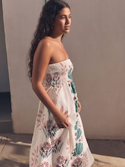 Khaki Green Bandeau Midi Dress - Image 3 of 9