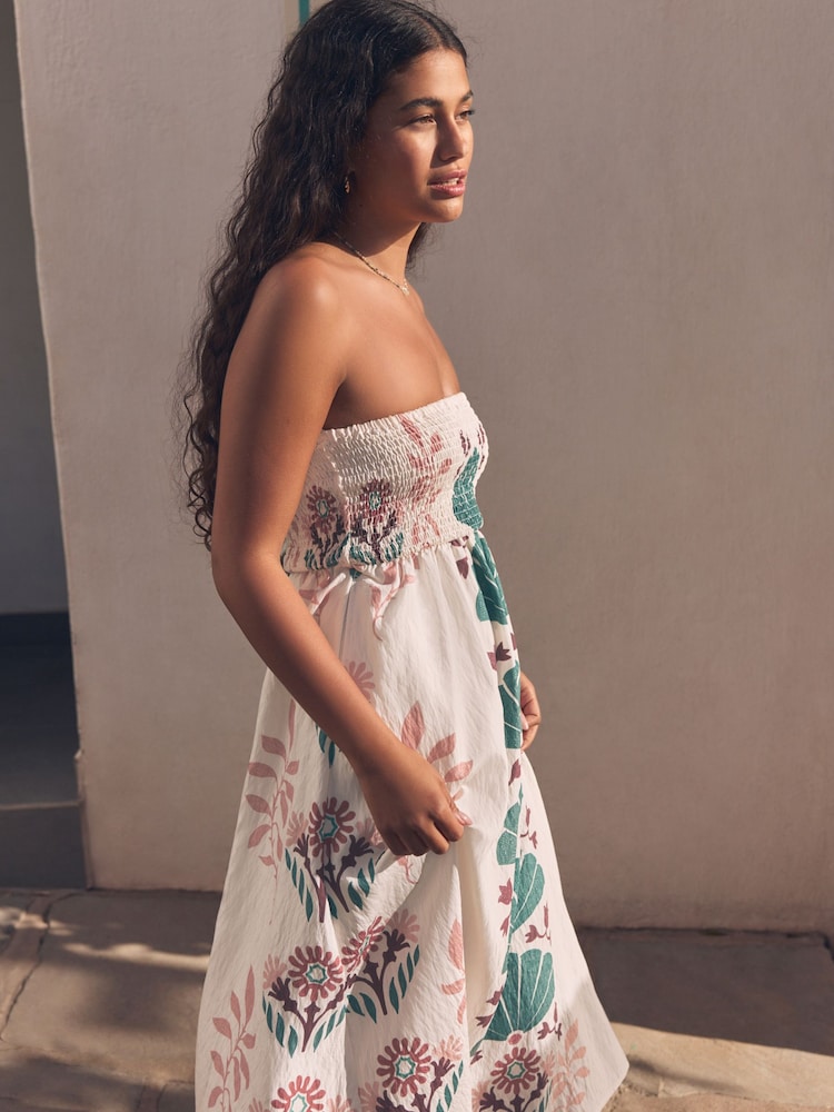 Khaki Green Bandeau Midi Dress - Image 3 of 9