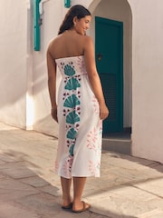 Khaki Green Bandeau Midi Dress - Image 5 of 9