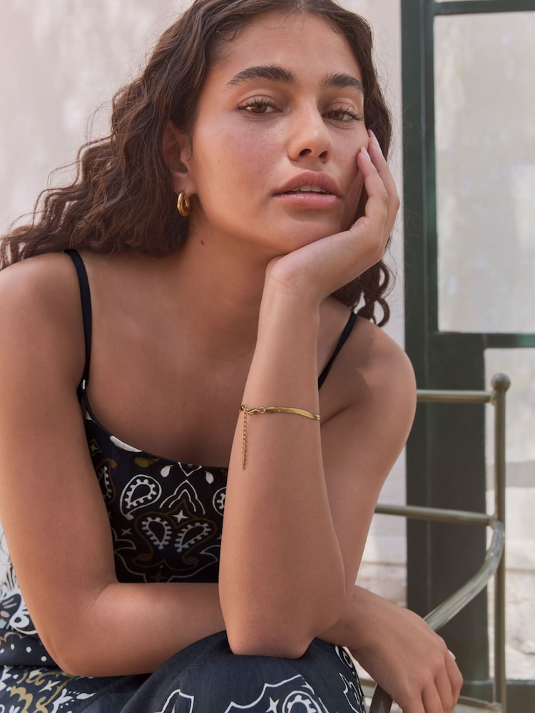 Black/Green Midi Slip Summer Dress - Image 4 of 7