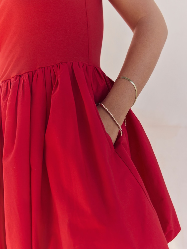 Red Bubble Hem Mini Dress - Image 6 of 8