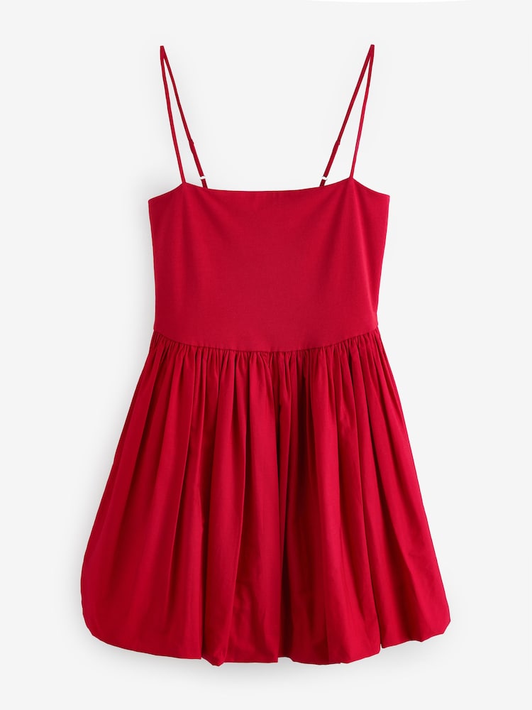 Red Bubble Hem Mini Dress - Image 7 of 8