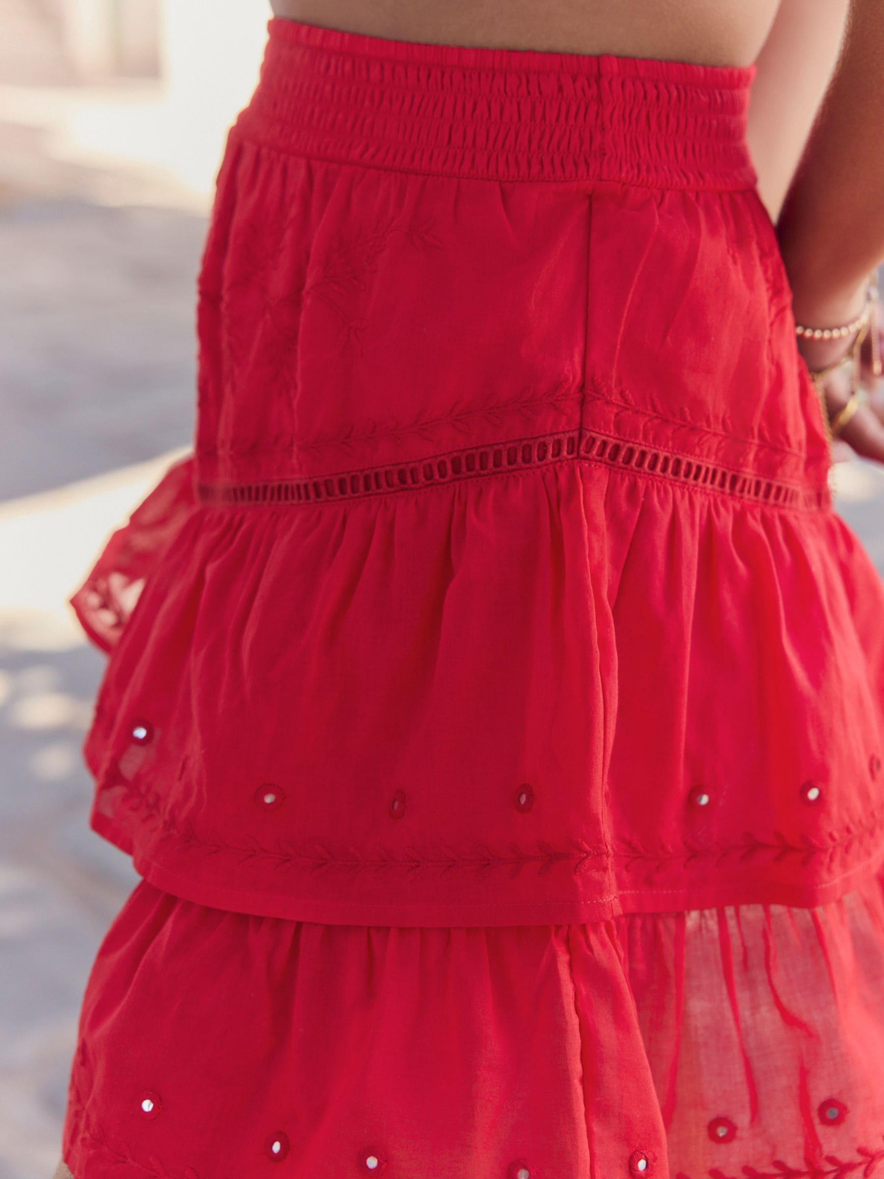 Buy Red Rara Style 100% Cotton Mini Skirt from Next Luxembourg