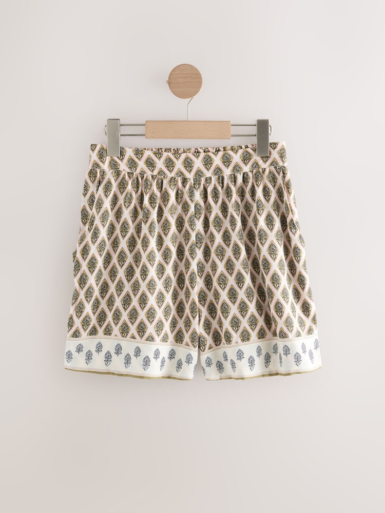 Khaki Green Summer Beach Shorts - Image 6 of 8