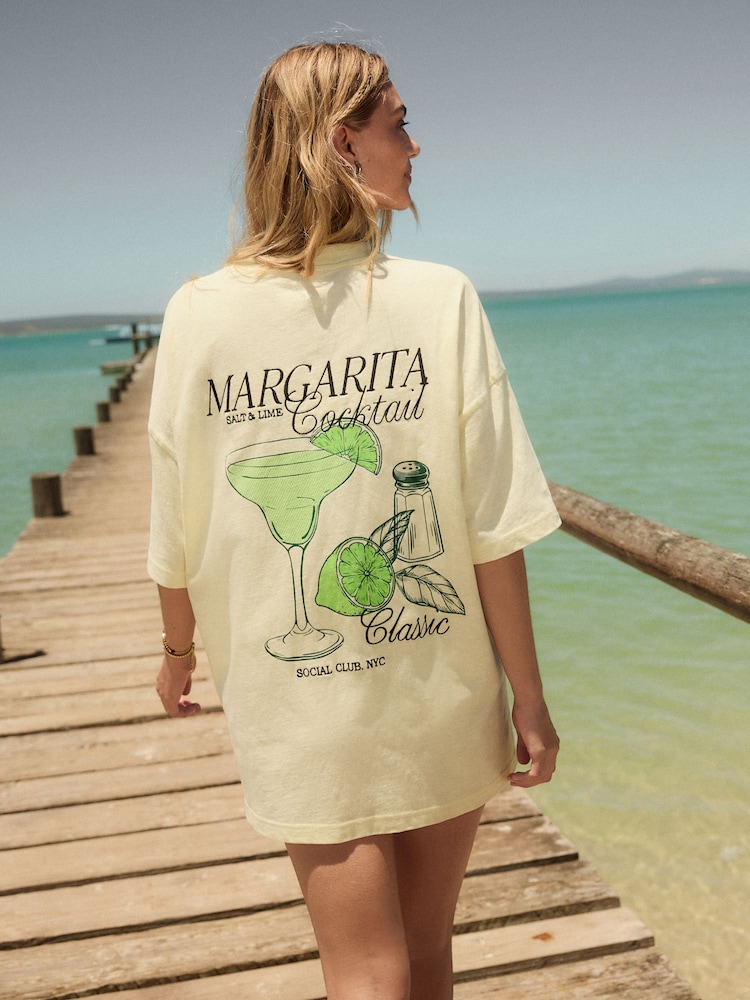 Желтый Margarita - Пляжная футболка с принтом - Image 1 of 9