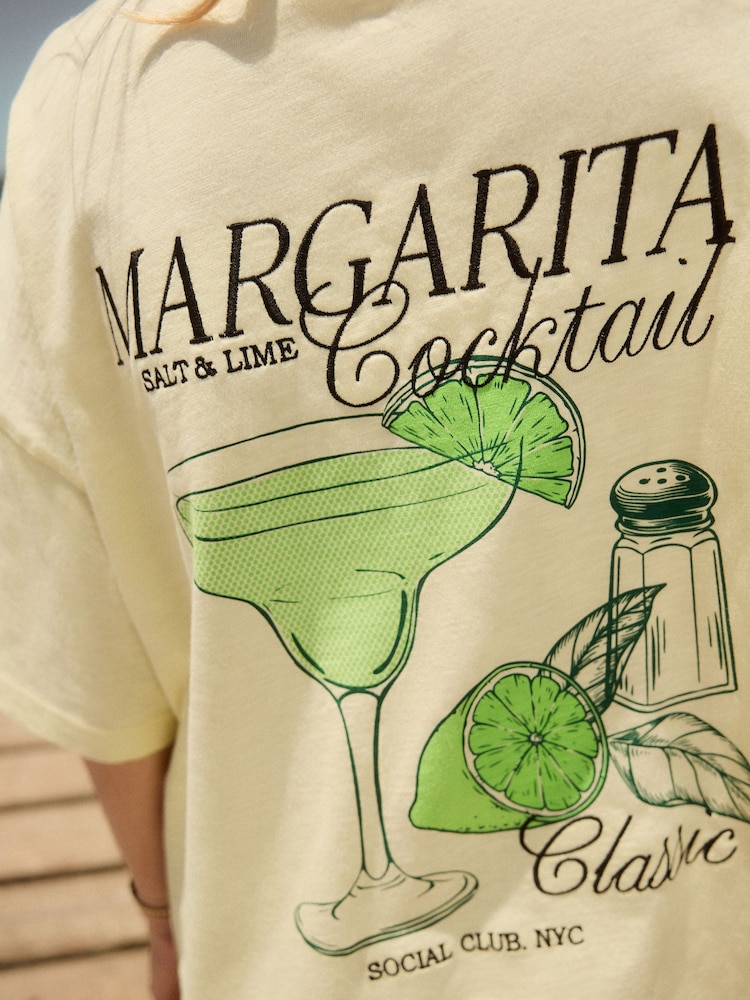 Yellow Margarita Graphic Print Beach T-Shirt - Image 5 of 9