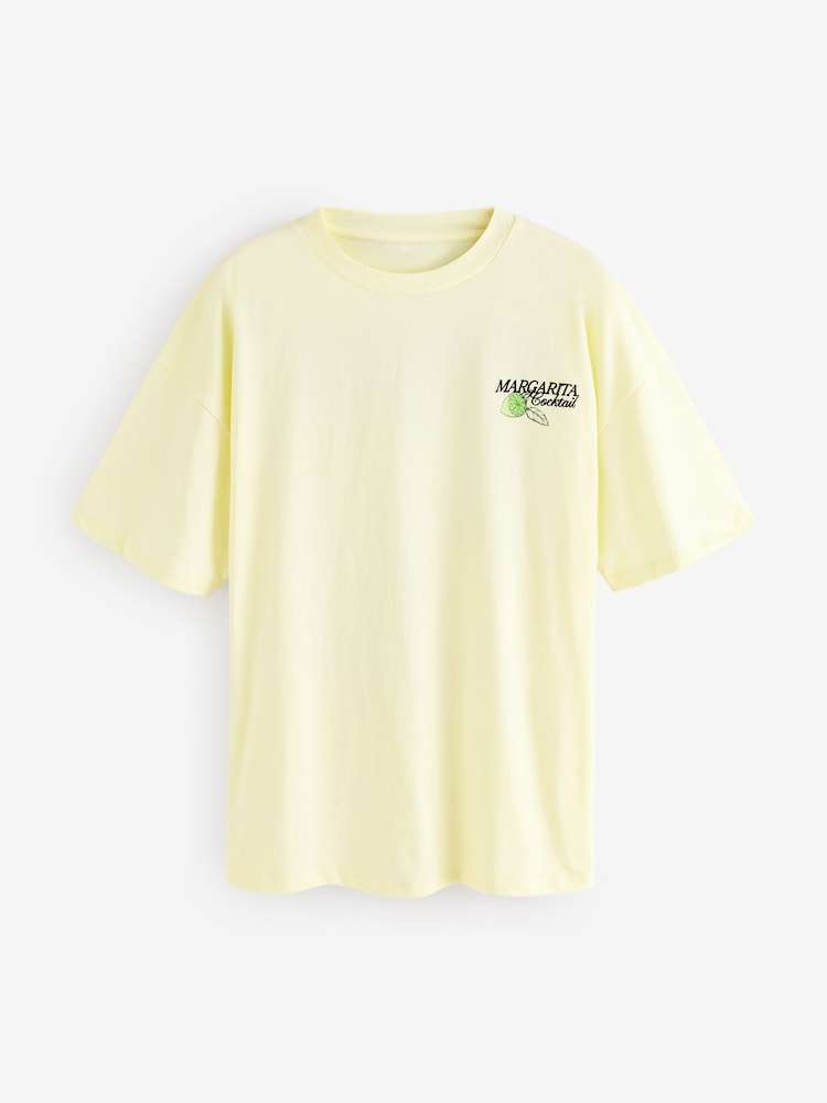 Yellow Margarita Graphic Print Beach T-Shirt - Image 6 of 9