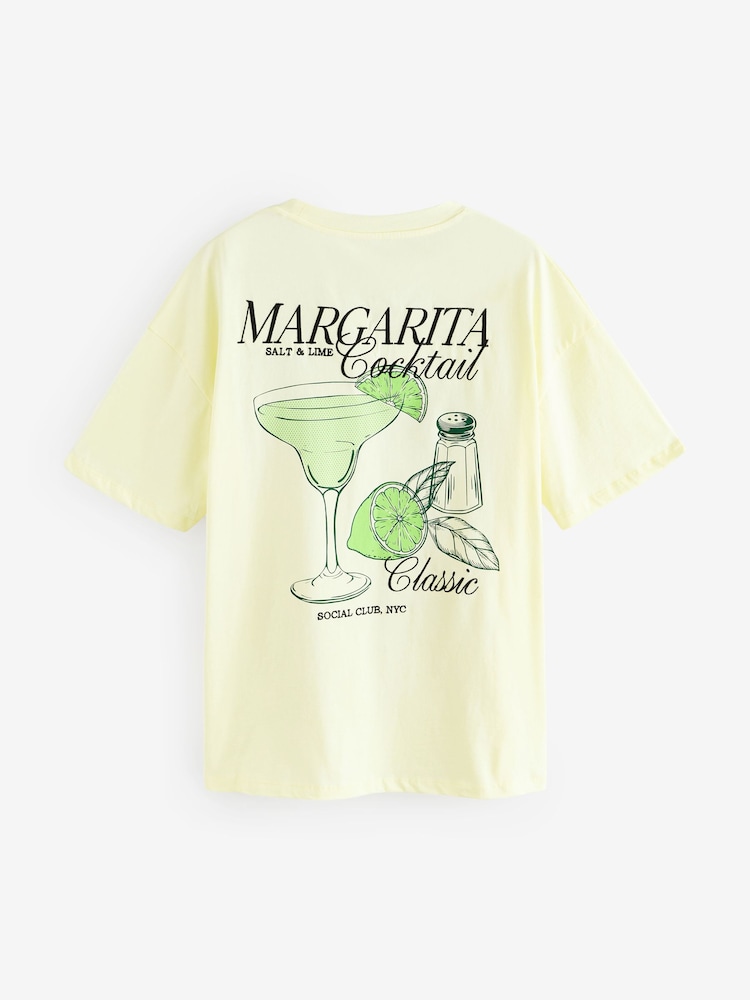 Yellow Margarita Graphic Print Beach T-Shirt - Image 7 of 9