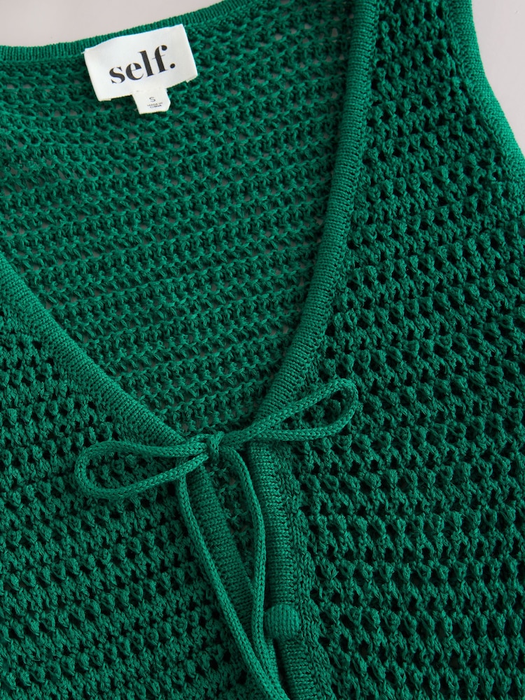 self. Green Crochet Maxi Beach Dress - Image 8 of 8