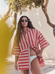 Rojo/crudo - Prenda de playa de crochet - Imagen 2 de 9