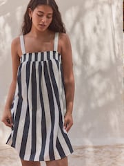 Navy Mini Summer 100% Cotton Dress - Image 1 of 8