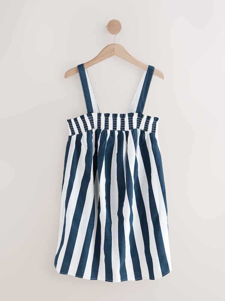 Navy Mini Summer 100% Cotton Dress - Image 6 of 8