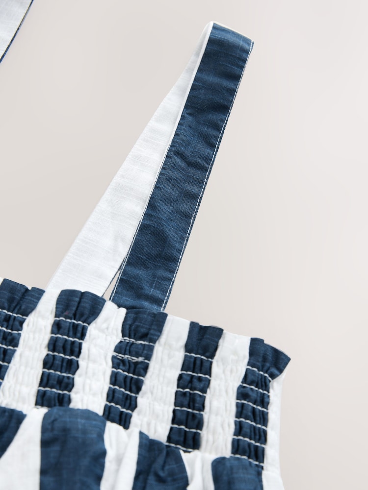 Navy Mini Summer 100% Cotton Dress - Image 7 of 8