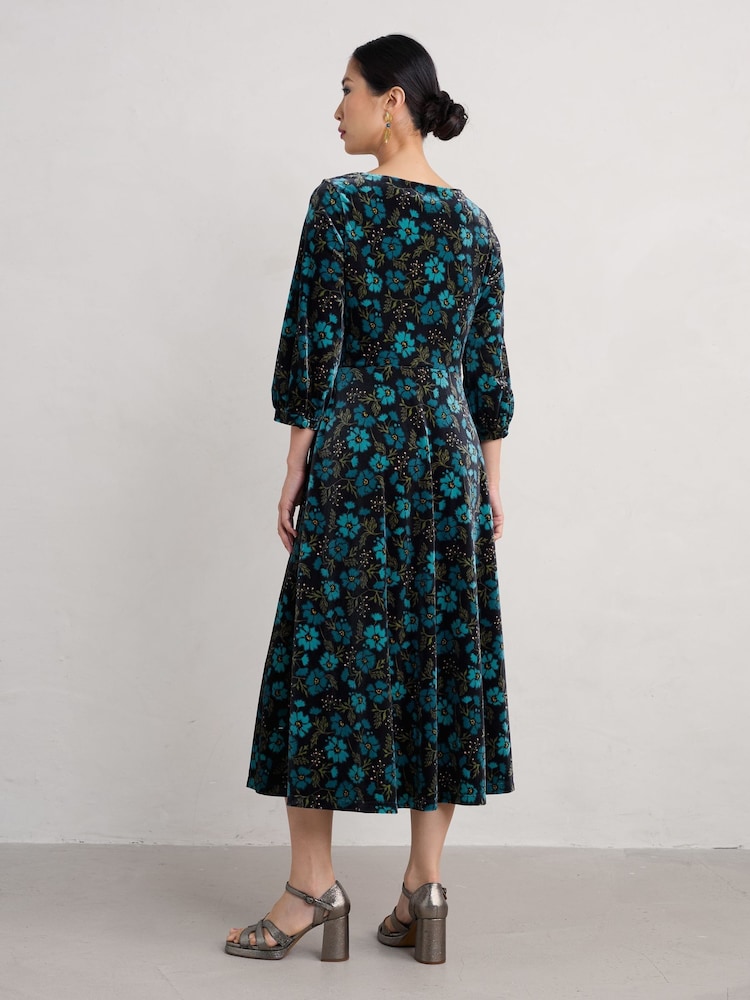 Seasalt Cornwall Black Oak Cottage Velvet Dress - Image 2 of 5 Seasalt Cornwall Black Oak Cottage Velvet Dress - Image 2 of 5