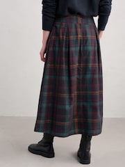 Seasalt Cornwall Blue Day Dream Cord Check Midi Skirt - Image 3 of 5