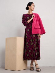 Seasalt Cornwall Pink Petite Oak Cottage Velvet Dress - Image 3 of 5
