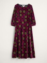 Seasalt Cornwall Pink Petite Oak Cottage Velvet Dress - Image 4 of 5