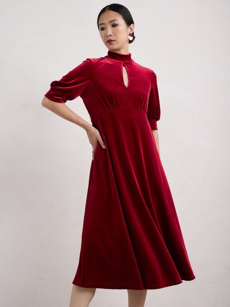 Seasalt Cornwall Four Lanes Velvet Empire Line средних размеров платья - Изображение 1 из 5
