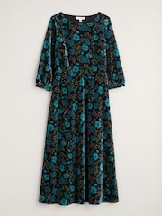 Seasalt Cornwall Black Petite Oak Cottage Velvet Dress - Image 4 of 5