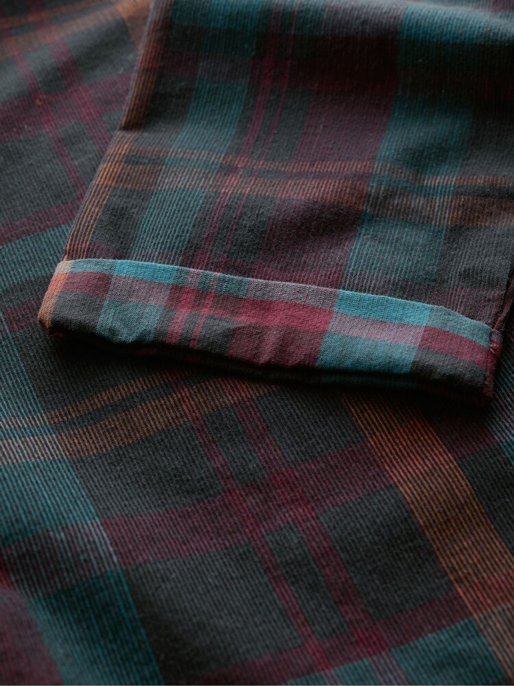 Seasalt Cornwall Blue Teal Riding High Checked 100% Organic Cotton Top - Image 8 of 8
