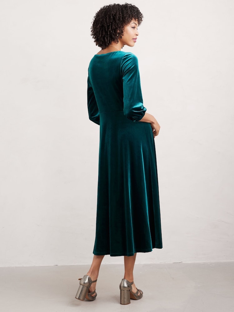 Seasalt Cornwall Blue Tall Oak Cottage Velvet Dress - Image 2 of 5