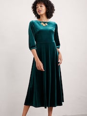 Seasalt Cornwall Blue Tall Oak Cottage Velvet Dress - Image 3 of 5