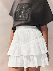 Cream Rara Style 100% Cotton Mini Skirt - Image 1 of 8