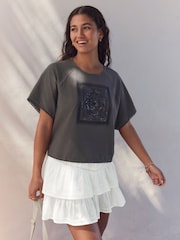 Cream Rara Style 100% Cotton Mini Skirt - Image 3 of 8