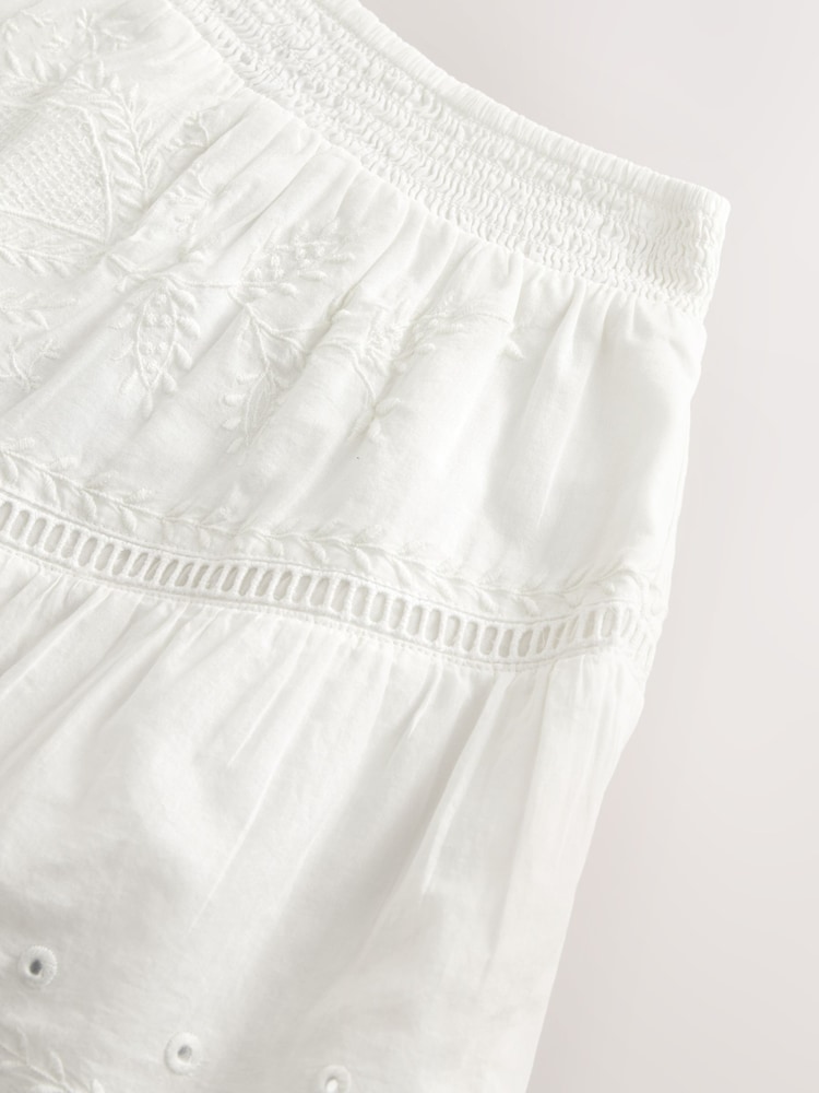 Cream Rara Style 100% Cotton Mini Skirt - Image 8 of 8