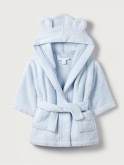 The White Company Blue Bear Baby 100%  Cotton Robe - Image 2 of 3