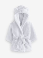 The White Company Bear Baby 100% Cotton White Robe - Image 2 of 2
