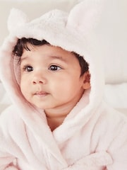 The White Company Pink Bear Baby 100% Cotton Robe - Image 2 of 4