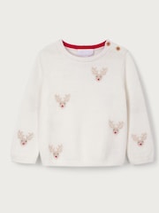 The White Company Wool Jingles White Jumper - Image 5 of 6