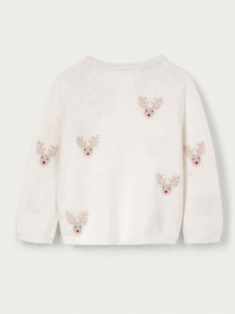 The White Company Wool Jingles White Jumper - Image 6 of 6