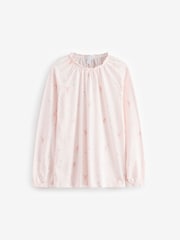 The White Company Relaxed Fit Pink Swanlake Ballerina 100% Organic Cotton Pyjamas - Image 2 of 3