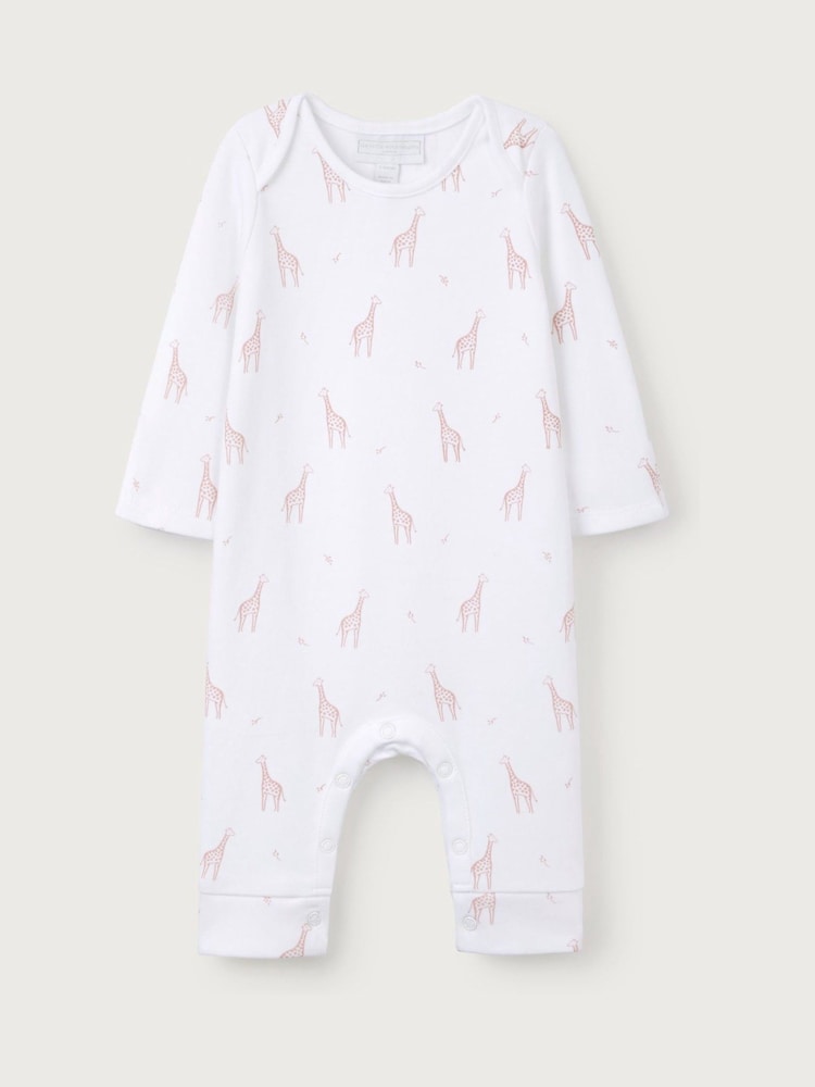 The White Company White Giraffe 100% Cotton Sleepsuit - Image 4 of 5